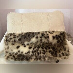 Carlos Santana faux fur and faux leather purse no strap